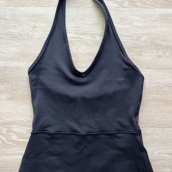 Aritzia Wilfred Free Halter Mini Black Dress-Size S - Picture 3 of 5